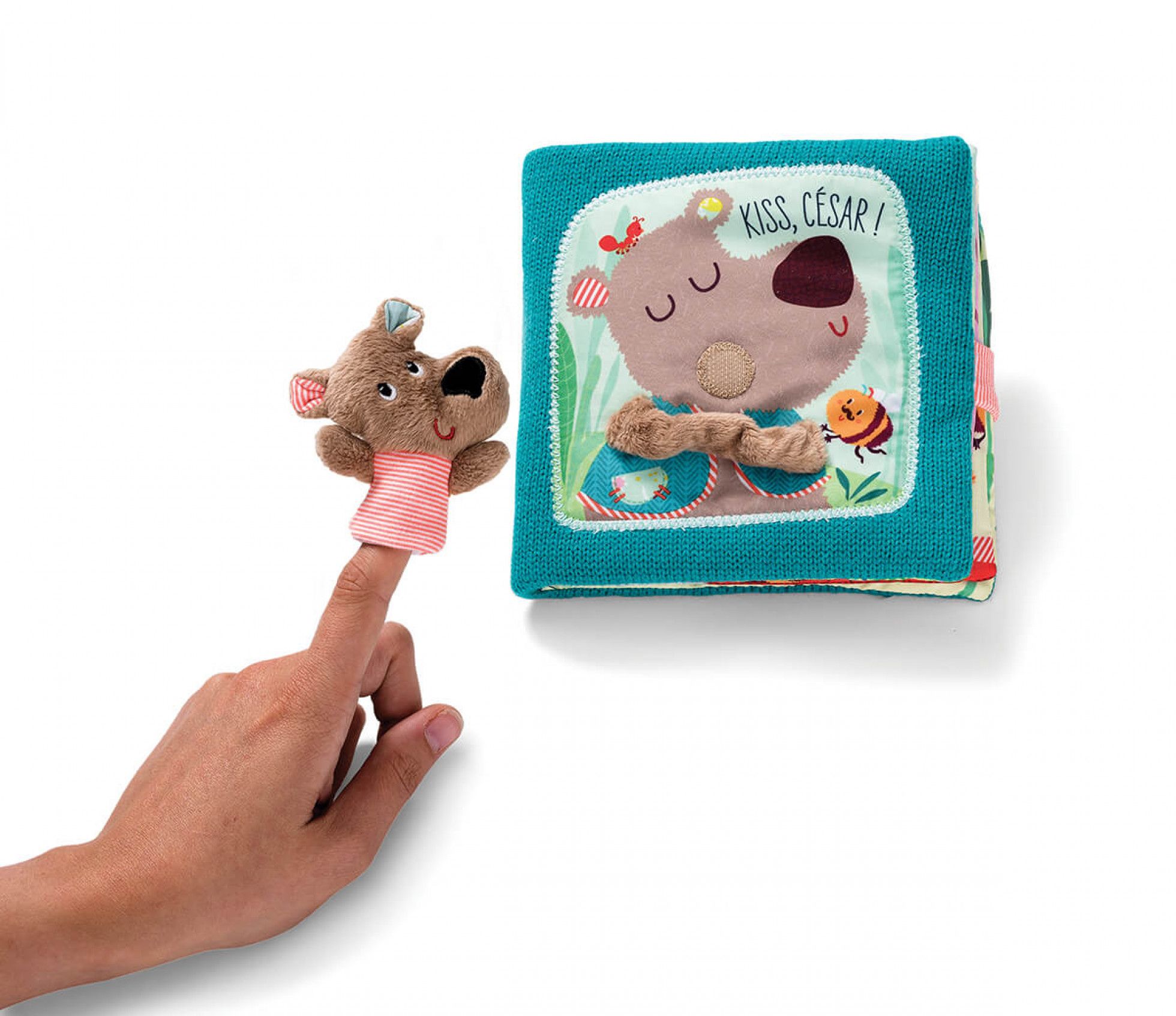 Carte textila "Kiss Cesar" - Lilliputiens 1