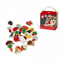 Set 24 figurine magnetice din lemn Gradina - Janod