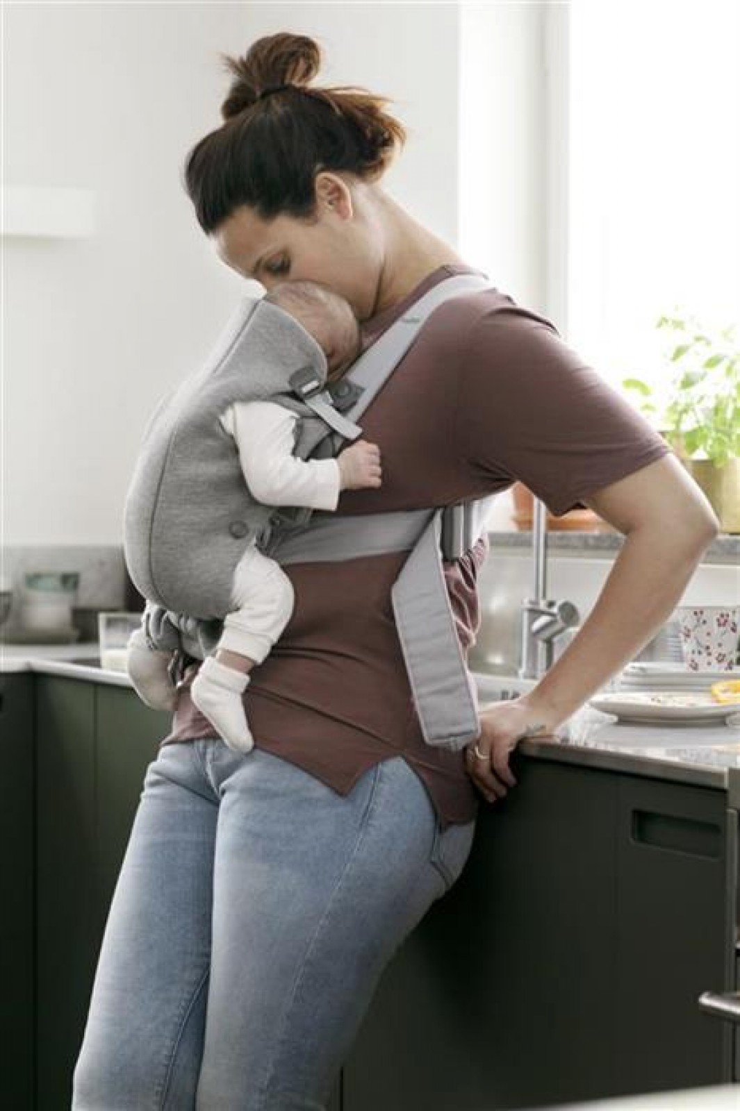 Marsupiu anatomic Mini Light Grey 3D Jersey - BabyBjorn 4