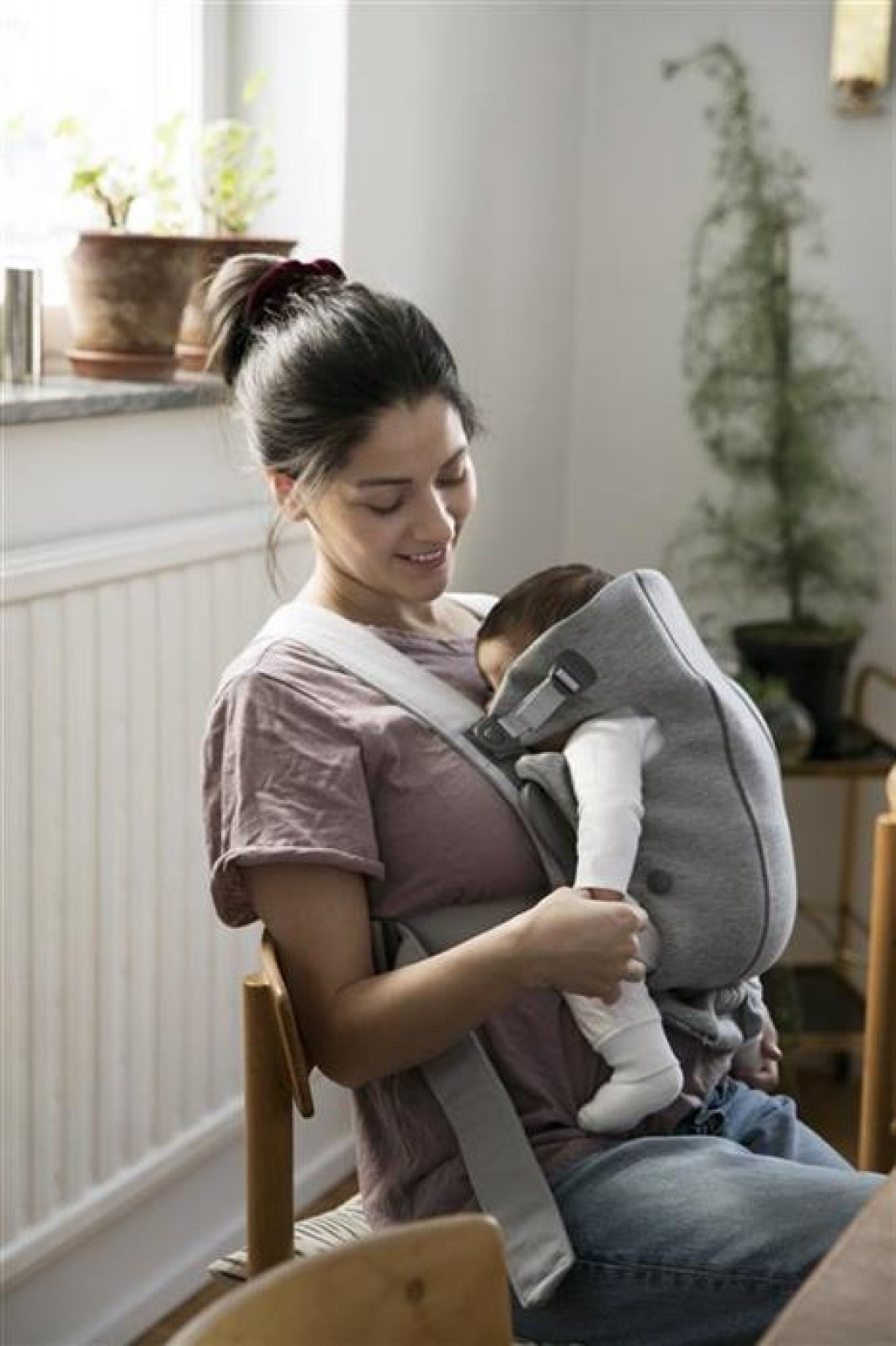 Marsupiu anatomic Mini Light Grey 3D Jersey - BabyBjorn 5