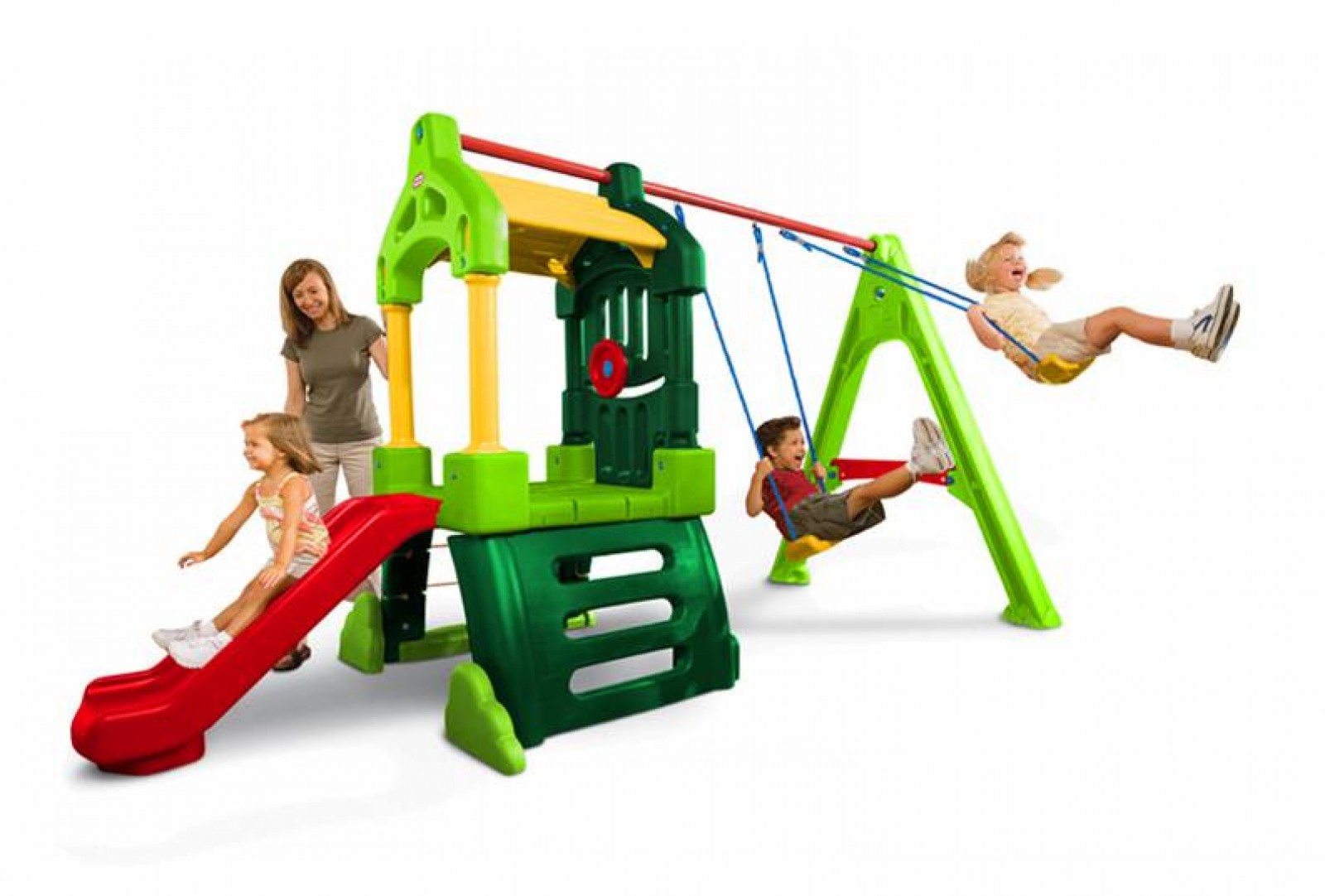 Spatiu de joaca cu tobogan si leagan Clubhouse - Little Tikes 1