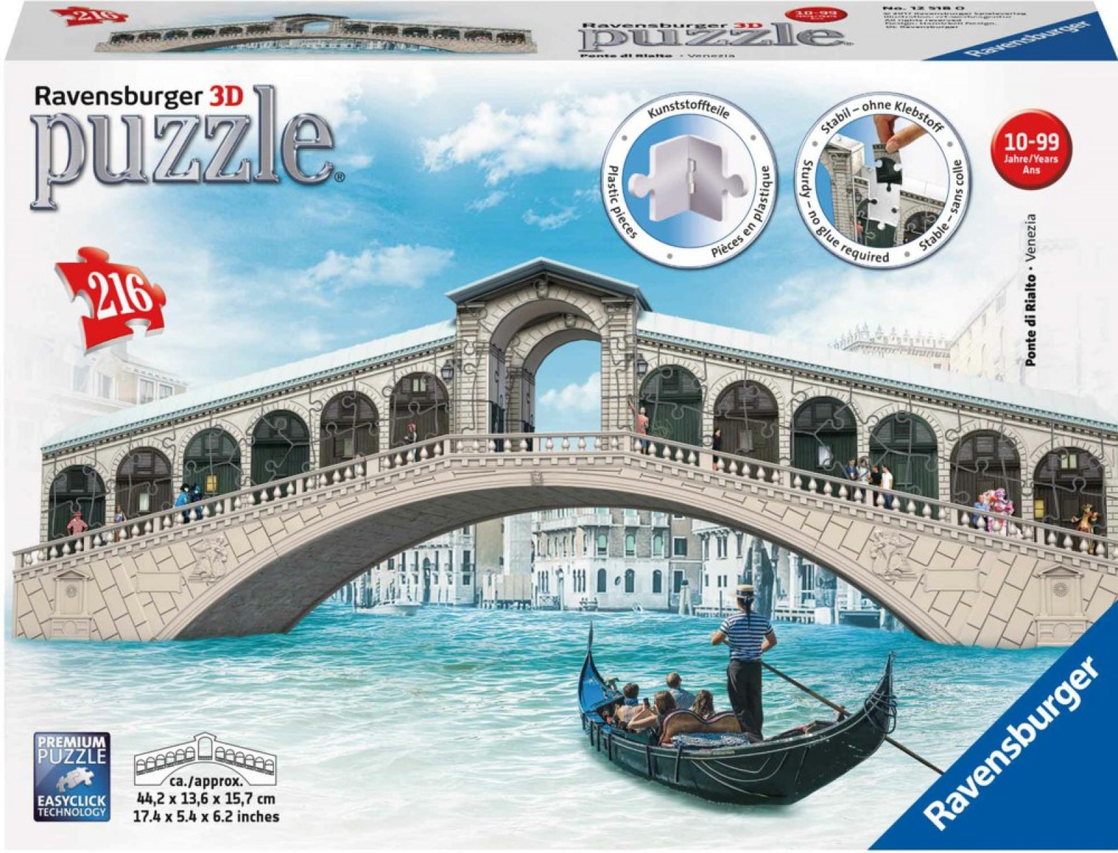 Puzzle 3D Podul Rialto cu 216 piese - Ravensburger 1