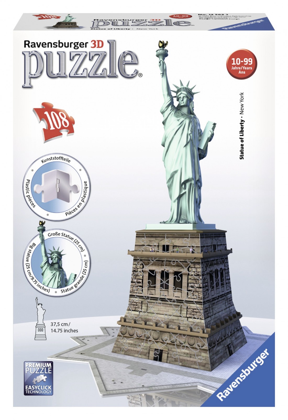 Puzzle 3D Statuia Libertatii cu 108 piese - Ravensburger 1