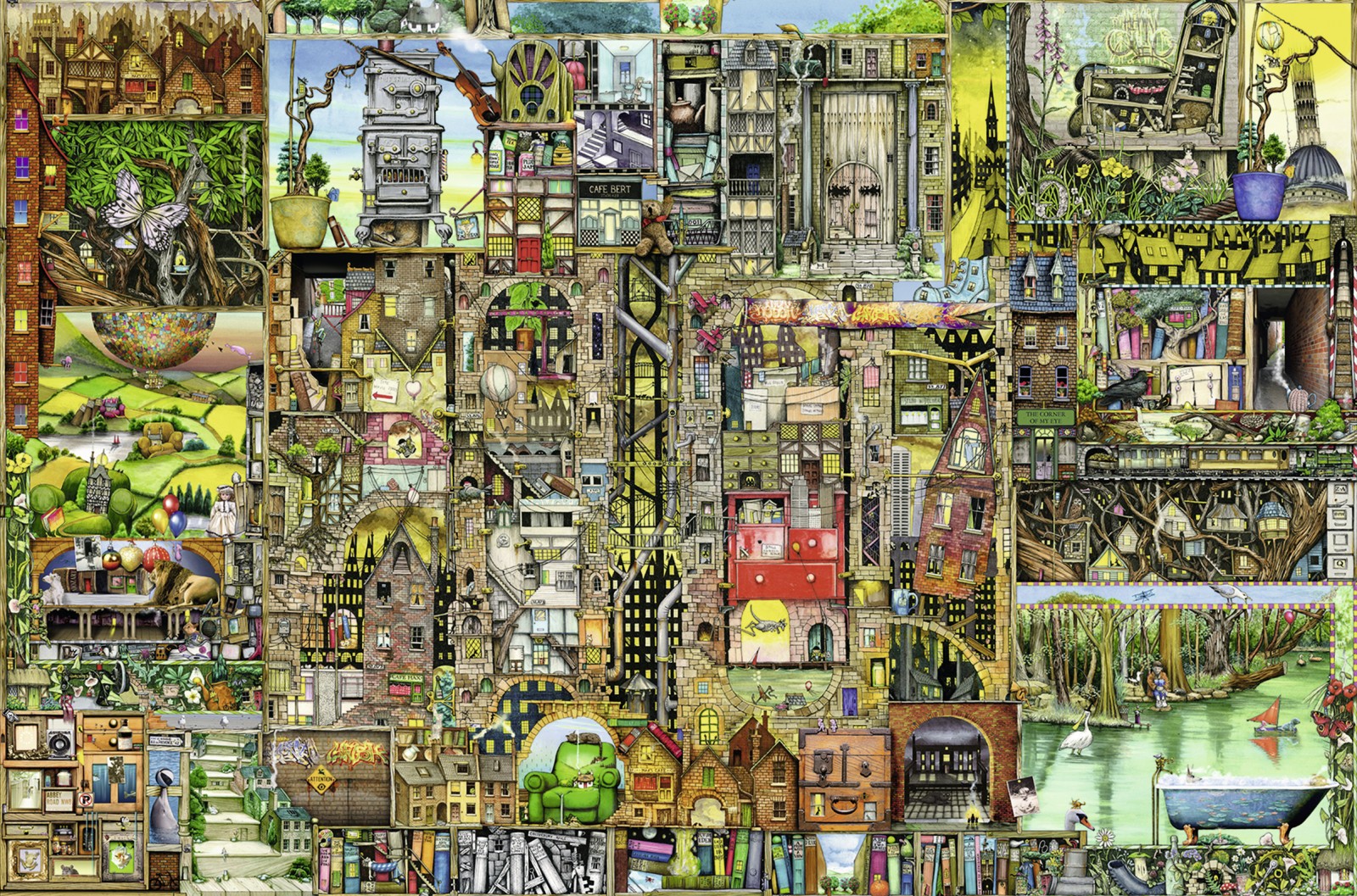 Puzzle Colin Thompson Orasul Bizar cu 5000 de piese - Ravensburger 2