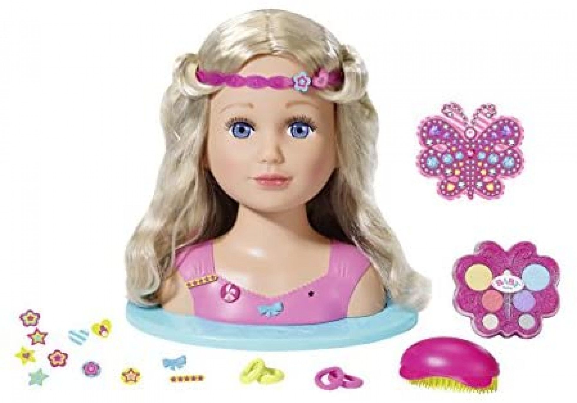 Cap papusa pentru coafat si machiat Sister Styling - BABY born 3