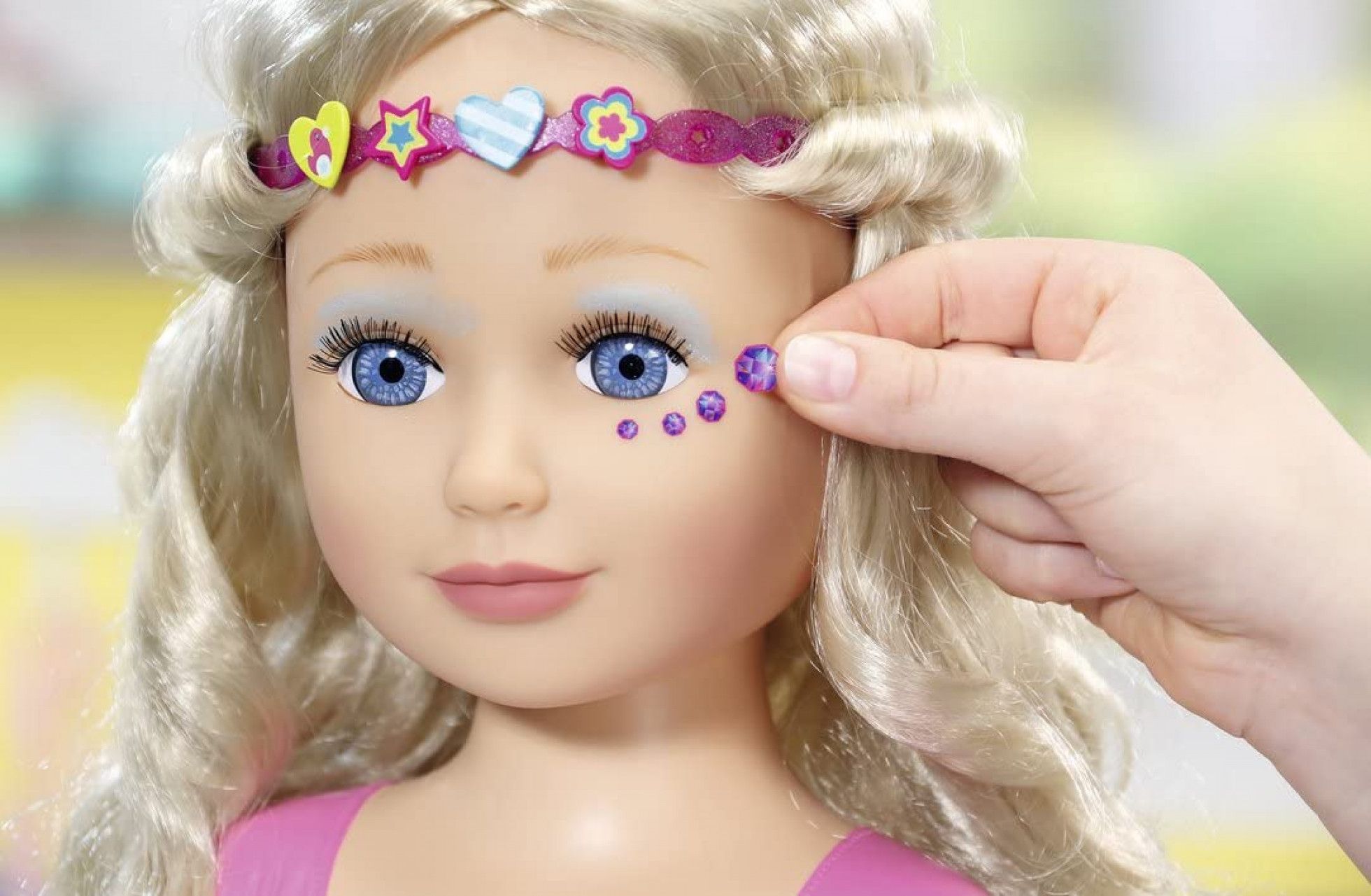 Cap papusa pentru coafat si machiat Sister Styling - BABY born 5