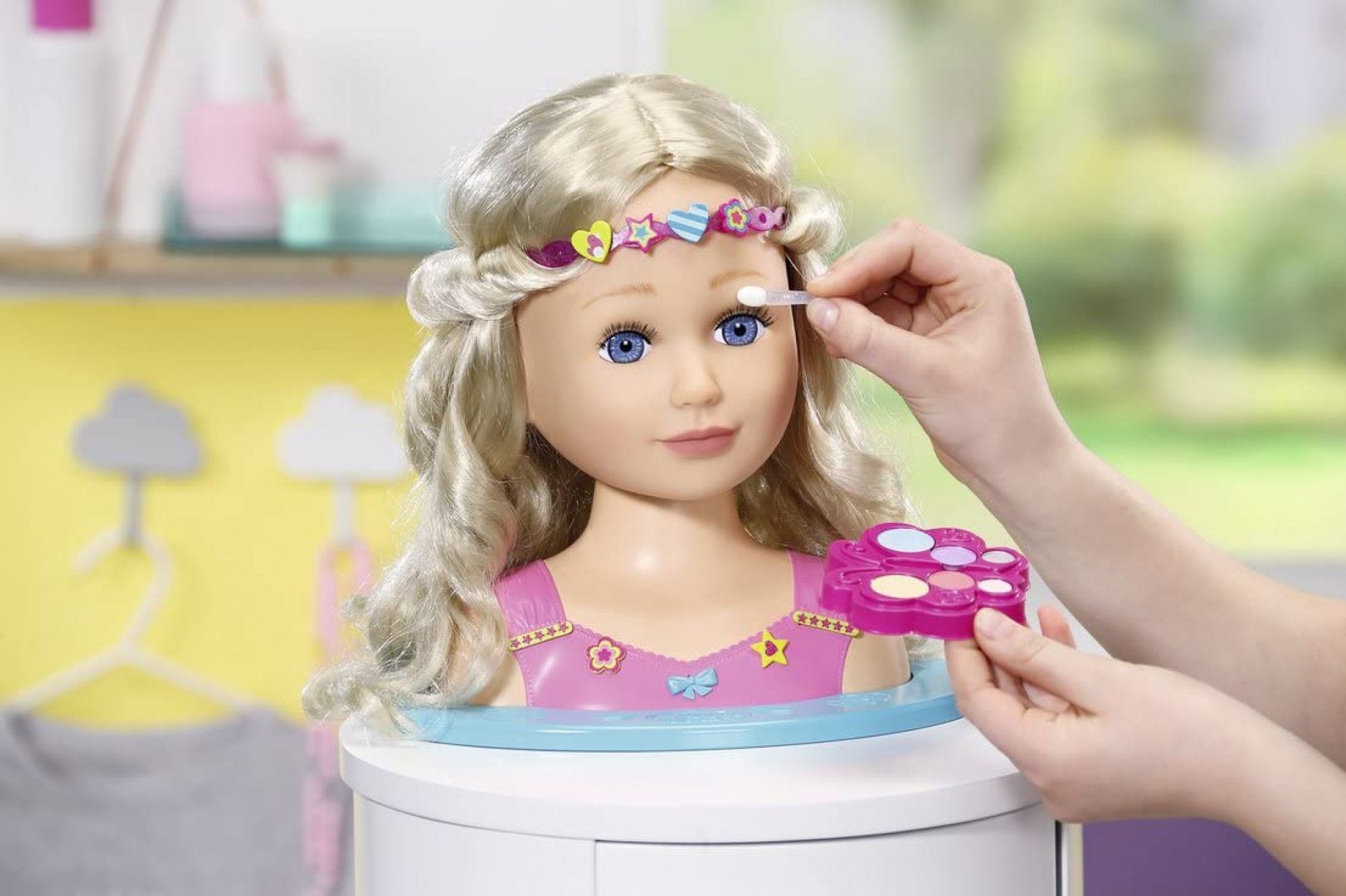 Cap papusa pentru coafat si machiat Sister Styling - BABY born 6