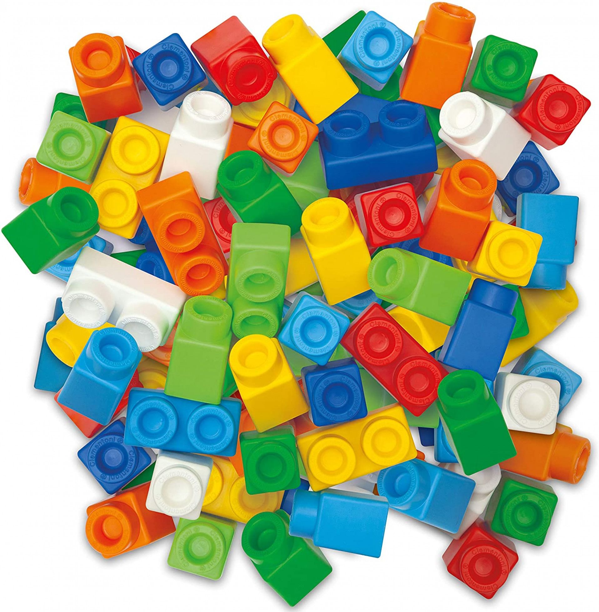 Set constructie baieti cu 80 cuburi Clemmy Plus - Clementoni