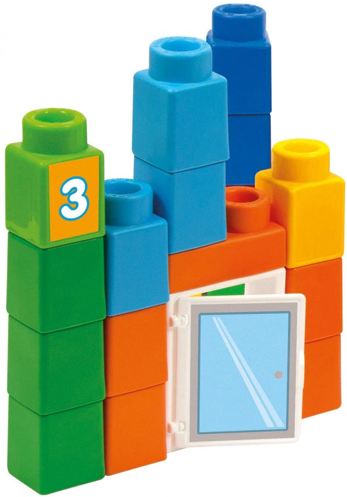 Set constructie baieti cu 80 cuburi Clemmy Plus - Clementoni