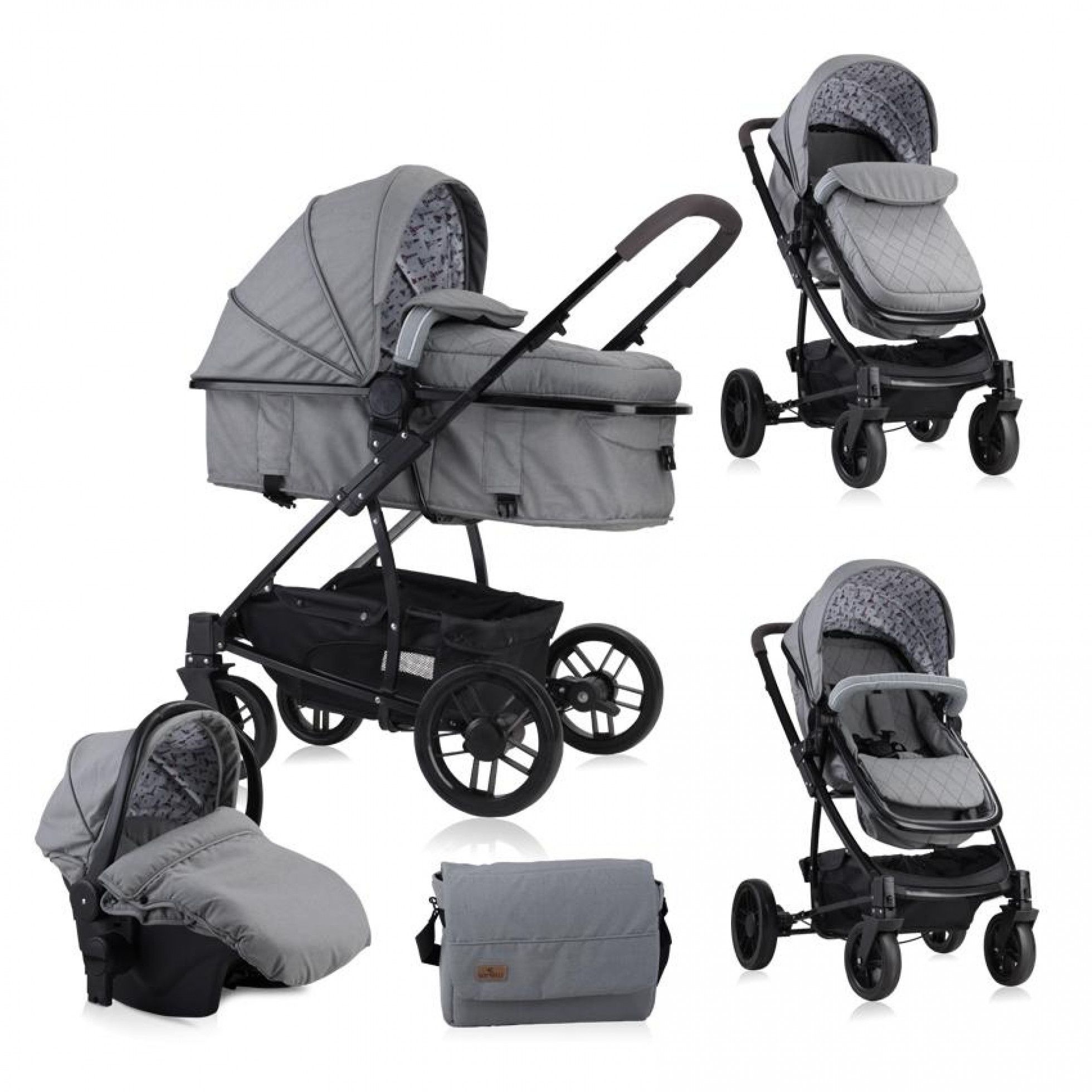 Carucior set 3 in 1 S500 Dark Grey - Lorelli 1