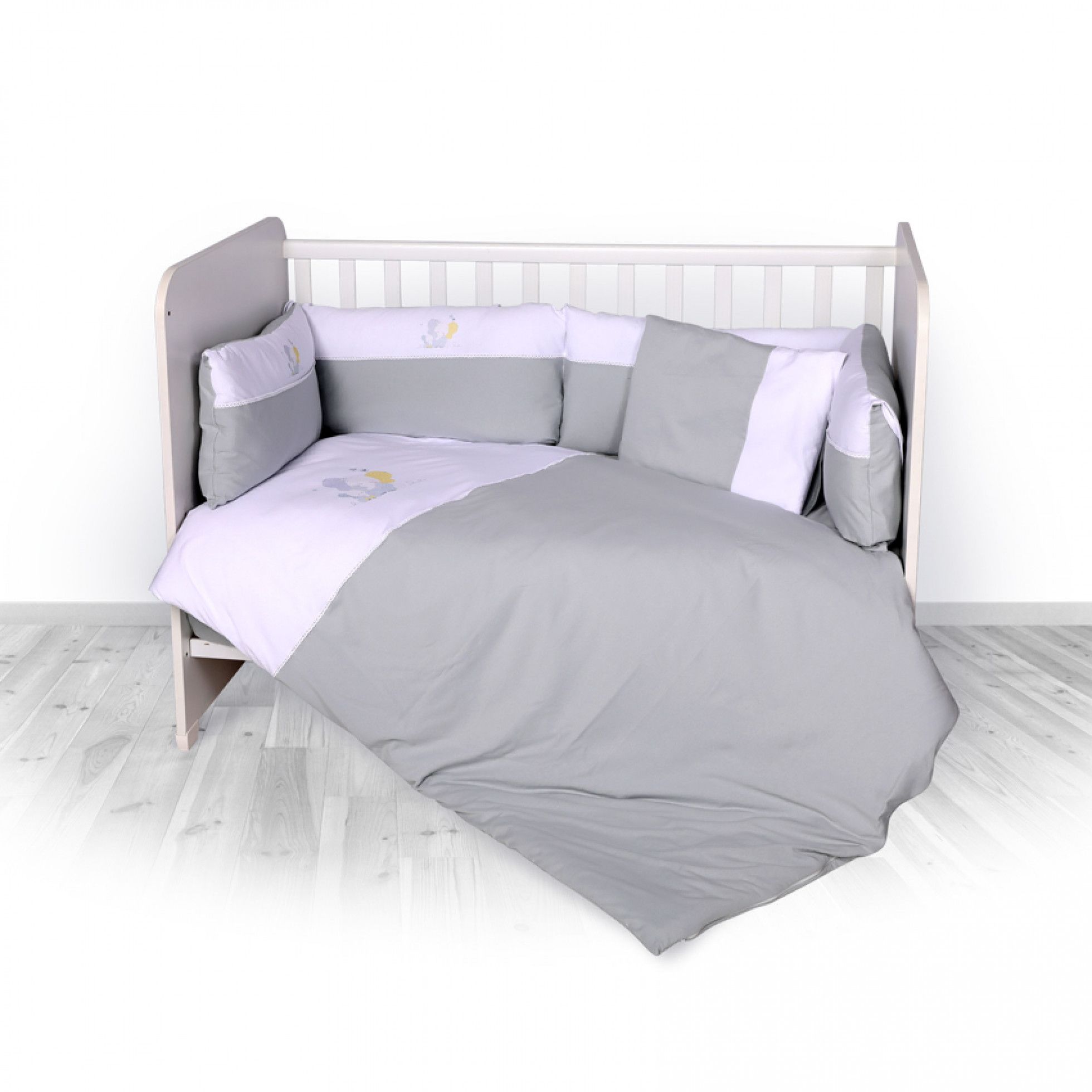 Set complet de lenjerie de pat Jersey Zaza Grey - Lorelli 1