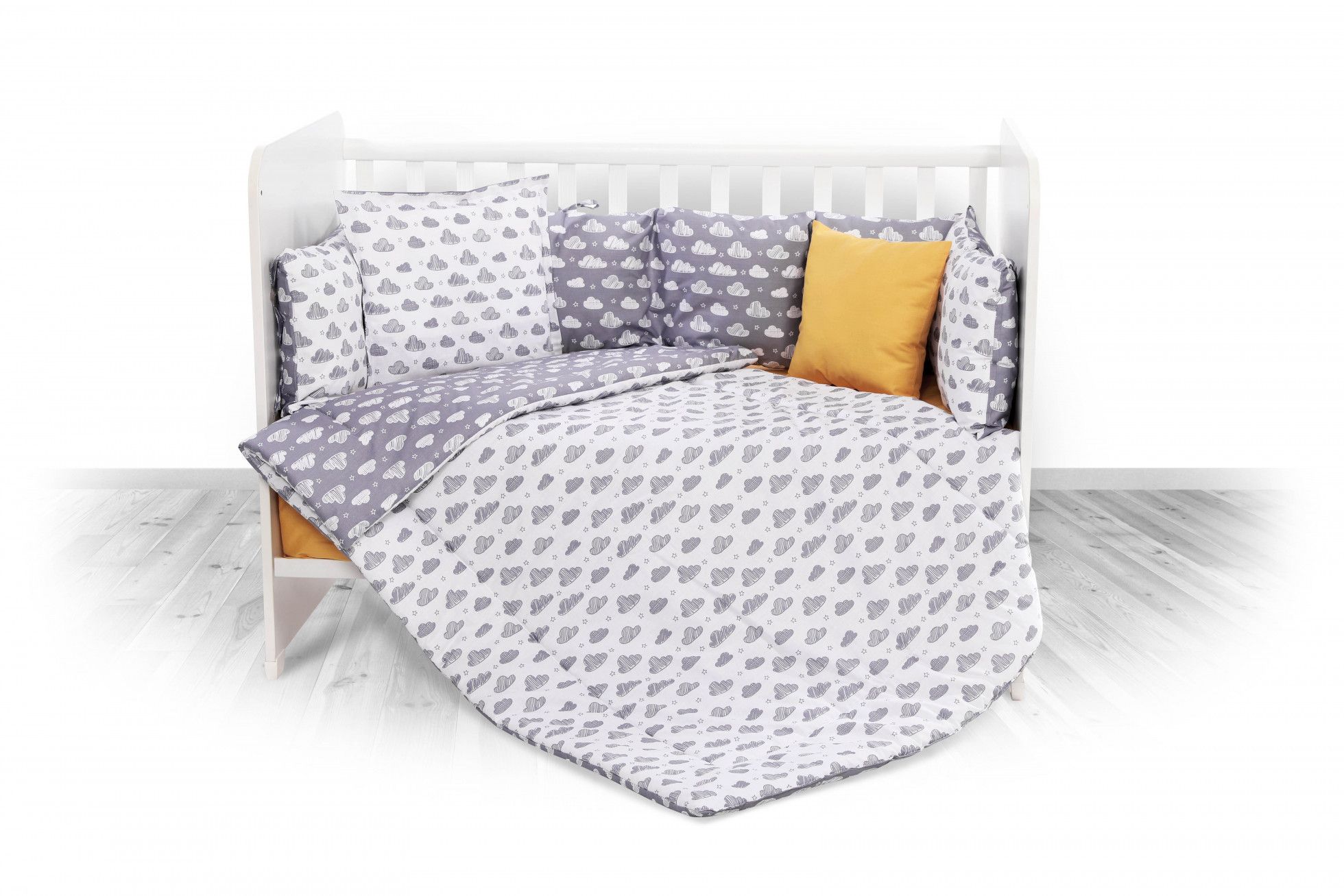 Set lenjerie de pat 8 piese Grey Clouds - Lorelli 1
