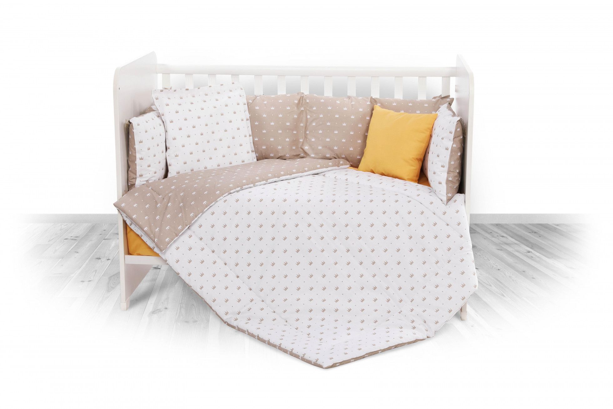 Set lenjerie de pat 8 piese Latte Crowns - Lorelli 1