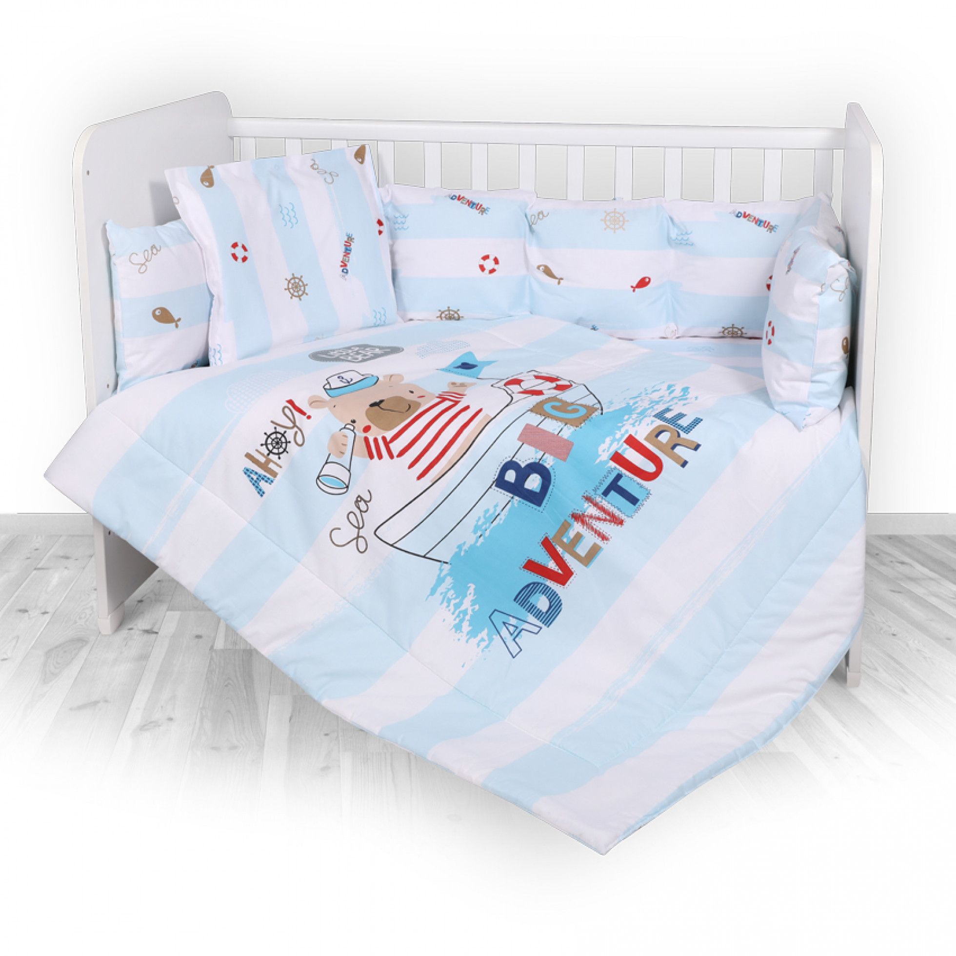 Set lenjerie de pat Lily 7 piese Blue - Lorelli 1