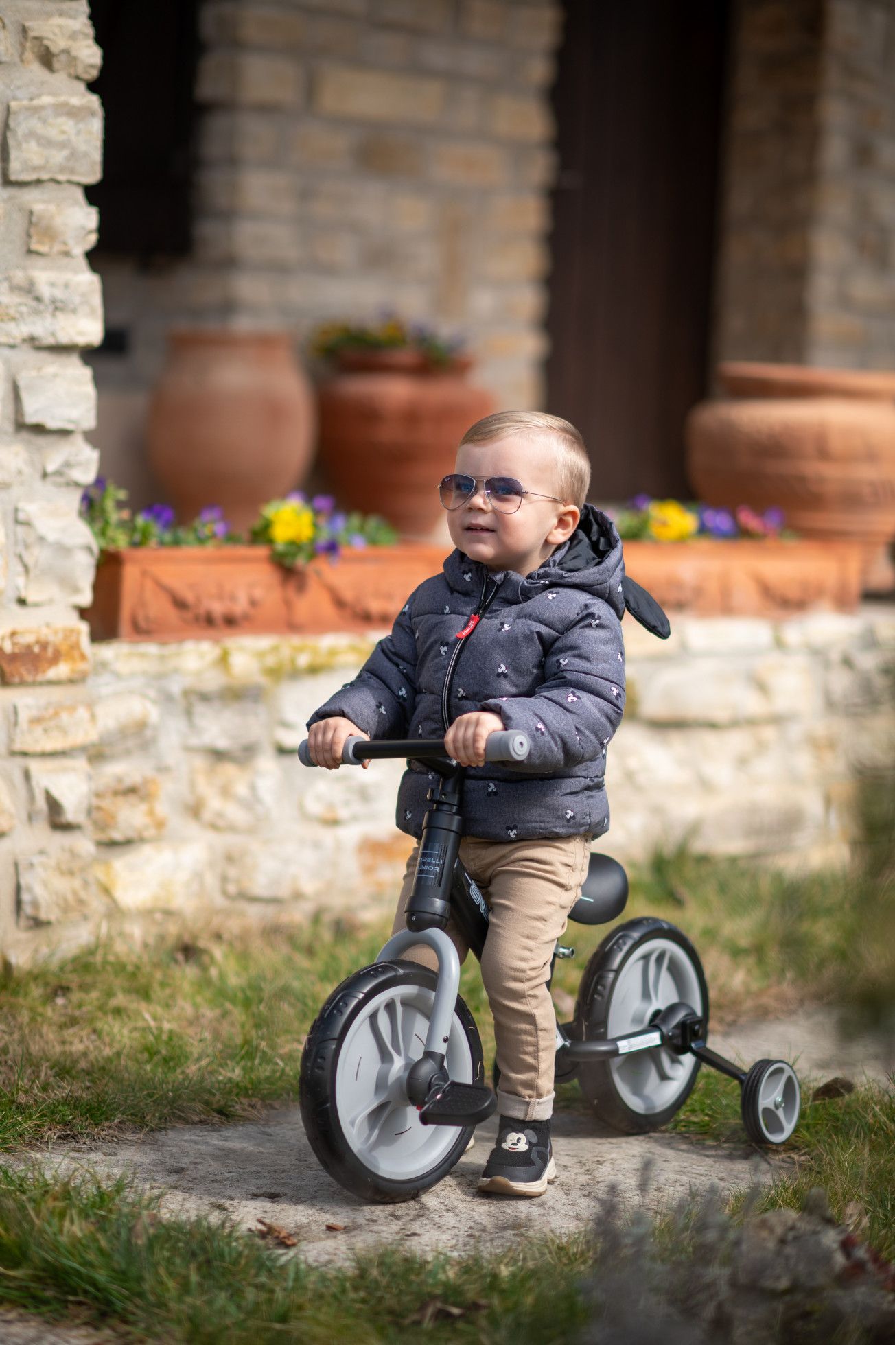 Bicicleta Energy cu pedale si roti ajutatoare Grey - Lorelli Junior 7