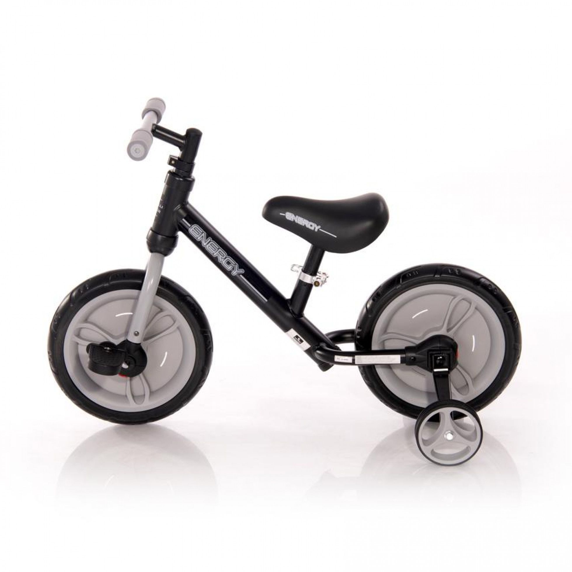 Bicicleta Energy cu pedale si roti ajutatoare Grey - Lorelli Junior 1