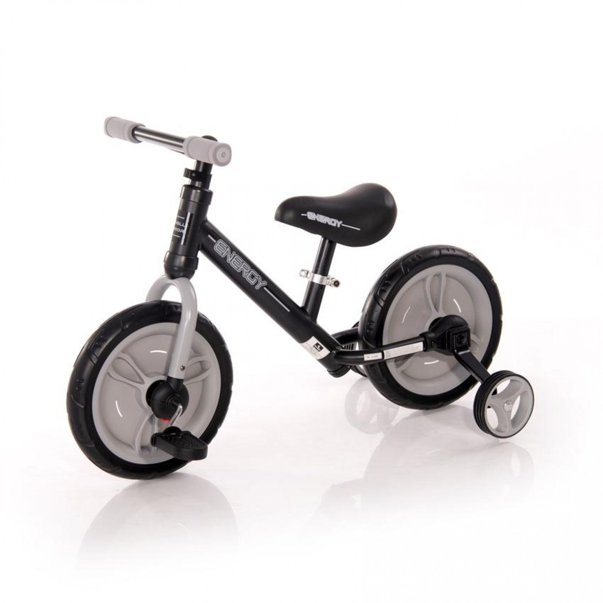 Bicicleta Energy cu pedale si roti ajutatoare Grey - Lorelli Junior 6