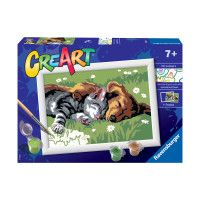 Pictura pe numere Catelus si Pisicuta - Ravensburger