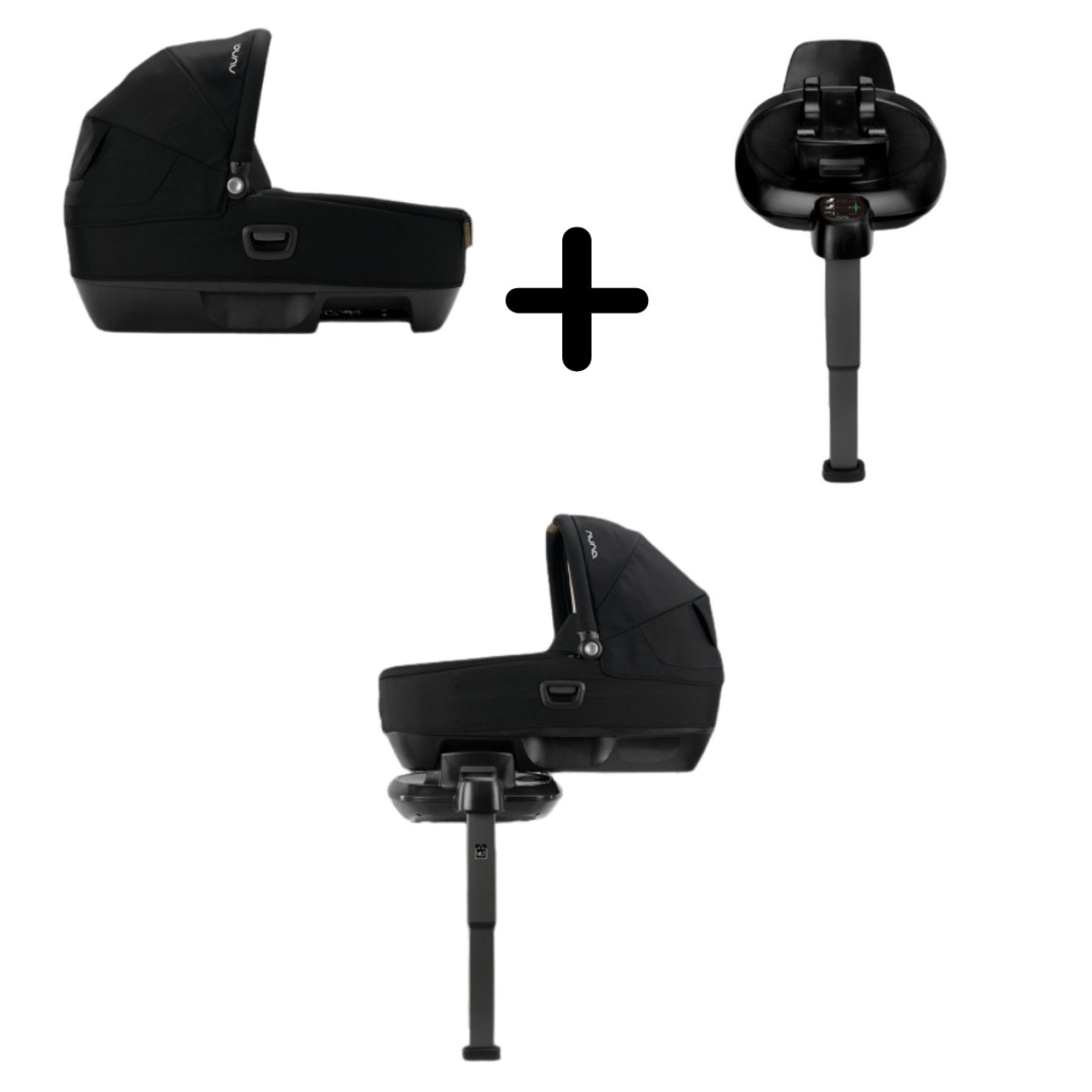 Set Landou CARI next Caviar + Baza isofix BASE next i-Size pentru CARI next - Nuna 2