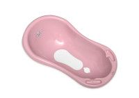 Cada de baie 84 cm cu dop cu covor antiderapant, Bear Dark Pink - Lorelli