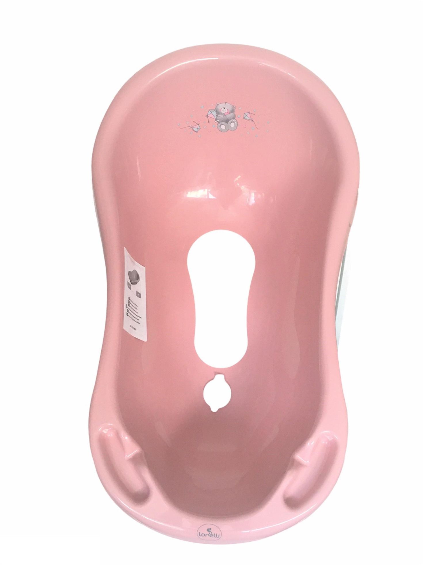 Cada de baie 84 cm cu dop cu covor antiderapant, Bear Dark Pink - Lorelli 2