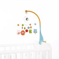 Carusel muzical pentru pat cu proiectie Happy Animals, Blue - Lorelli