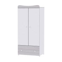 Dulap pentru haine EXCLUSIVE, White & Light Oak - Lorelli