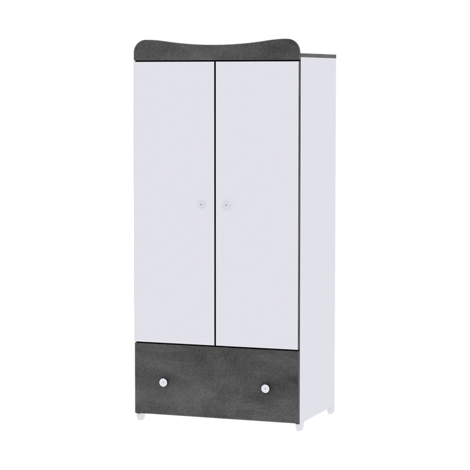 Dulap pentru haine EXCLUSIVE, White & Vintage Gray - Lorelli 1