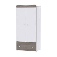 Dulap pentru haine EXCLUSIVE, White & Coffee - Lorelli