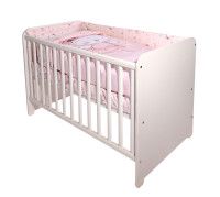 Set lenjerie pat 9 piese 60/120,  Smile, bumbac ranforce, Pink Ballerina Bear - Lorelli