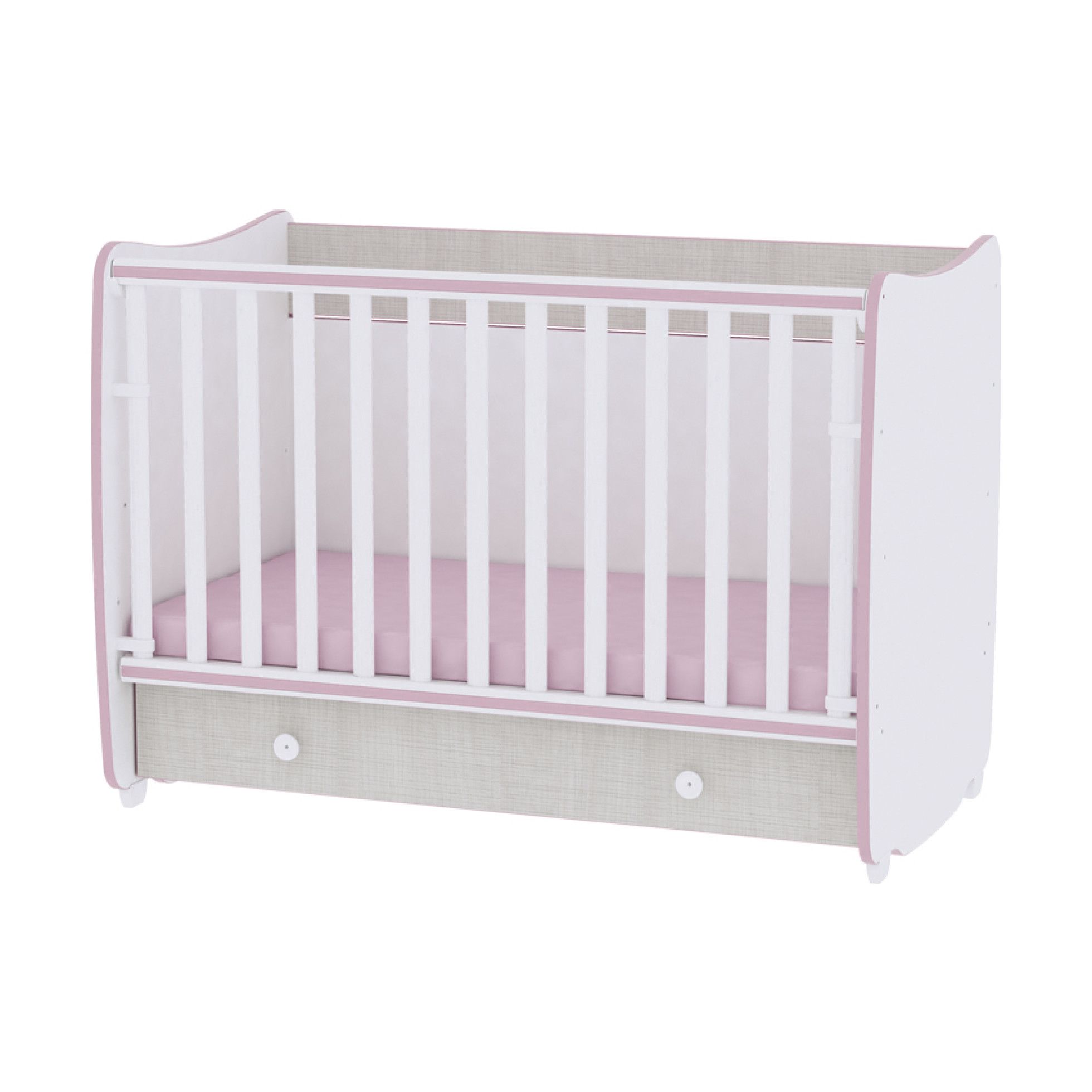 Mobilier DREAM NEW 60x120, White & Pink Crossline - Lorelli 1