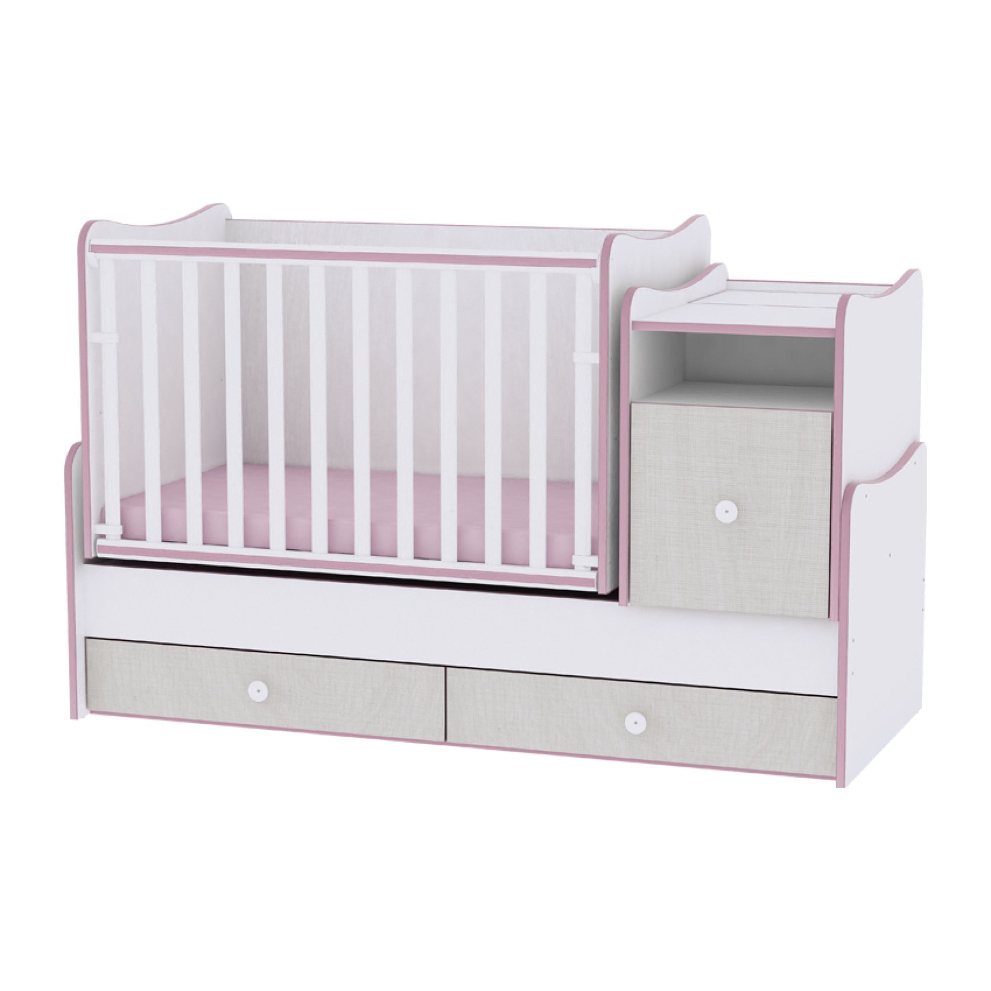 Mobilier TREND PLUS NEW, White & Pink Crossline - Lorelli 1