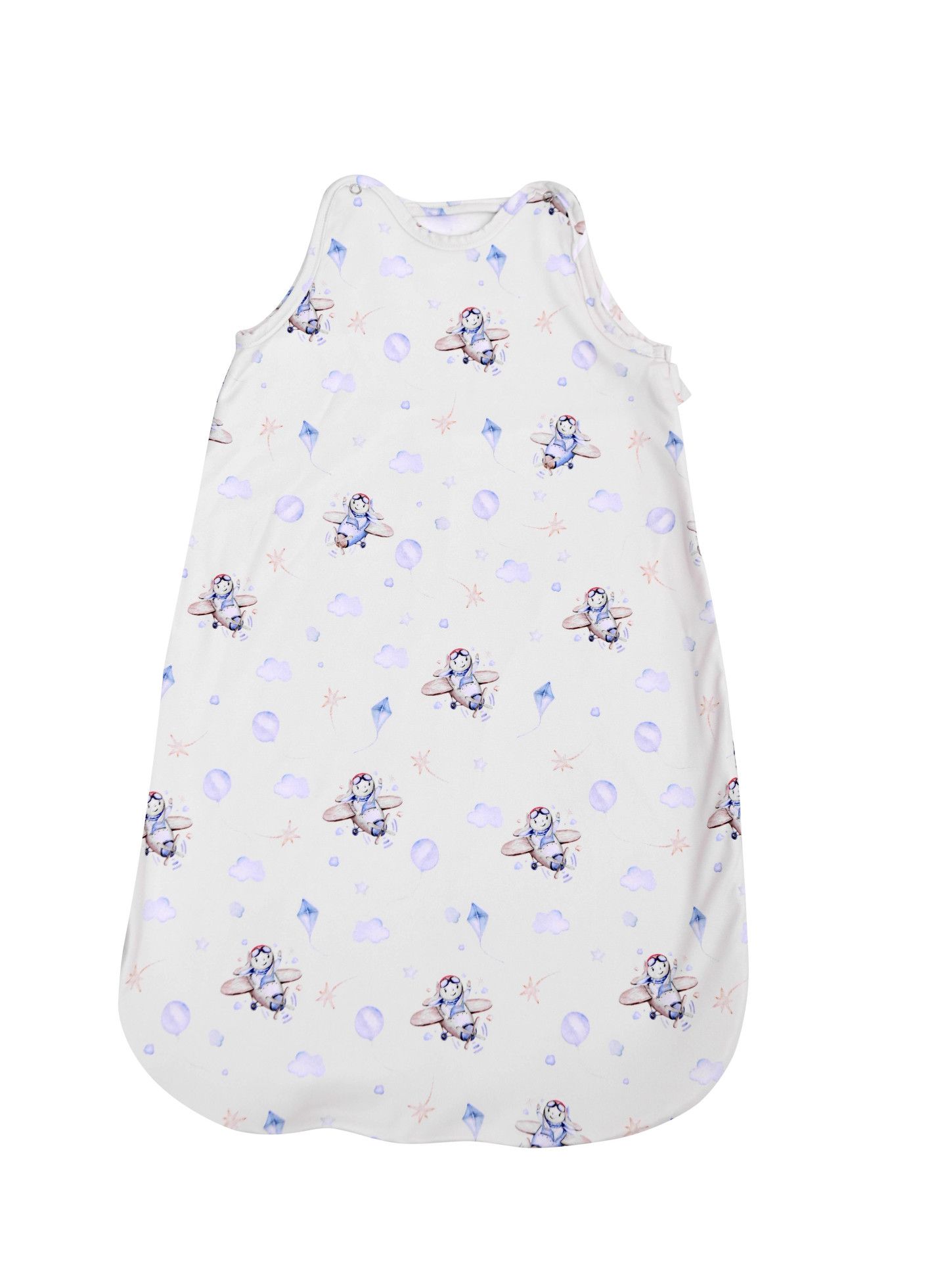 Sac de dormit, primavara/vara, pentru copii cu inaltimea maxima de 95 cm, Blue Aeroplane - Lorelli 1