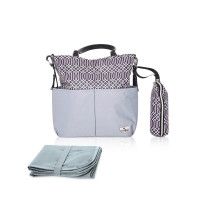 Geanta accesorii bebelusi Laura, compartimentata, Grey - Lorelli