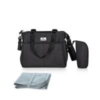 Geanta accesorii bebelusi Maya, compartimentata, Black - Lorelli