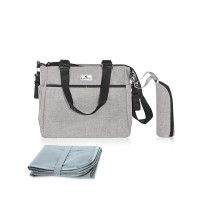Geanta accesorii bebelusi Maya, compartimentata, Grey - Lorelli