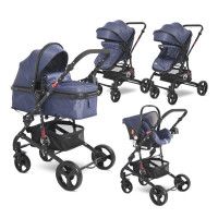 Carucior Set Alba Classic, cos auto inclus, Jeans Blue - Lorelli
