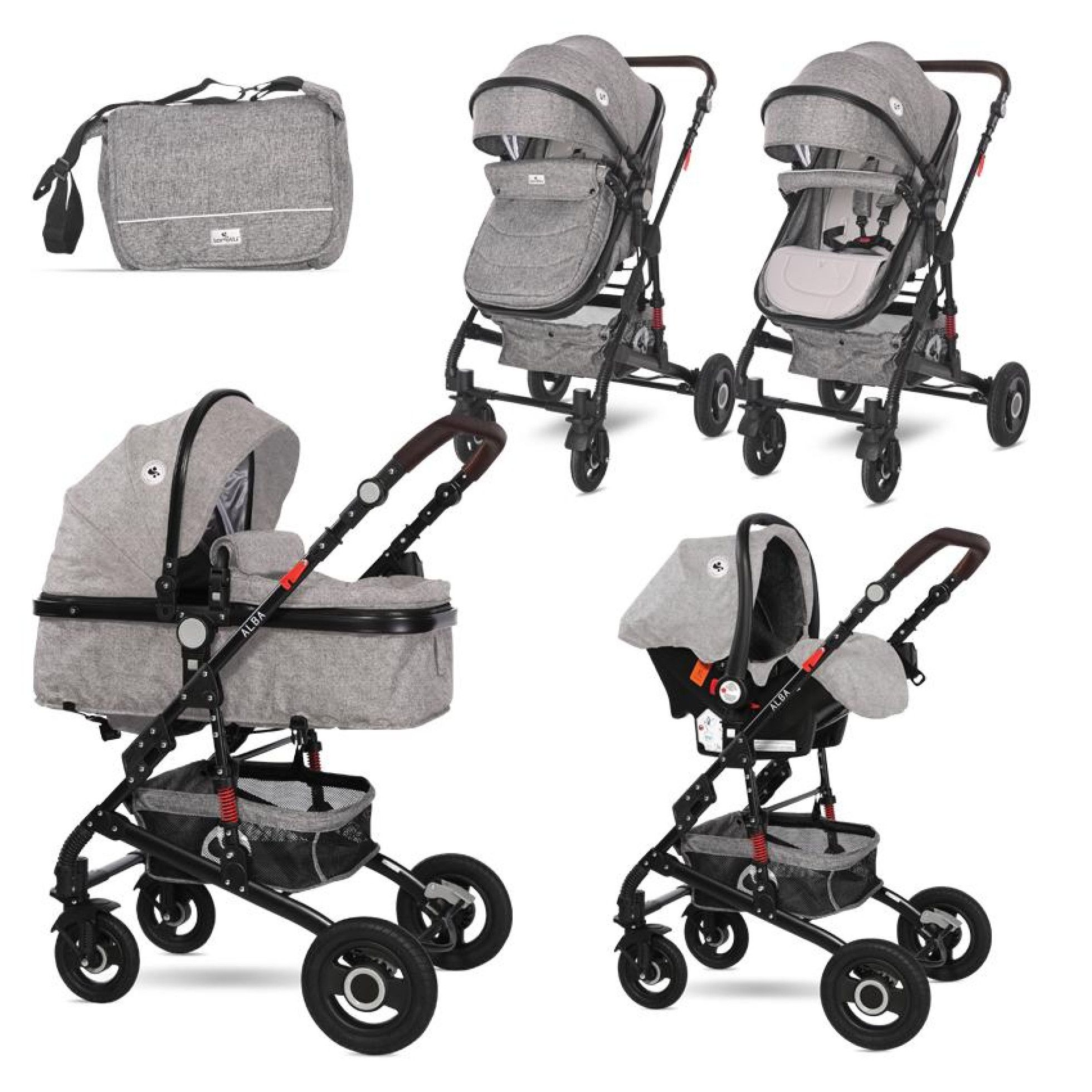 Carucior Alba Set Premium, Steel Grey - Lorelli 1