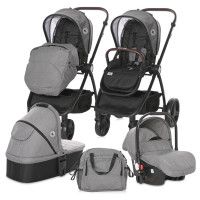 Carucior Set 3 in 1, Infinity, pana la 22 kg, Glacier Grey - Lorelli
