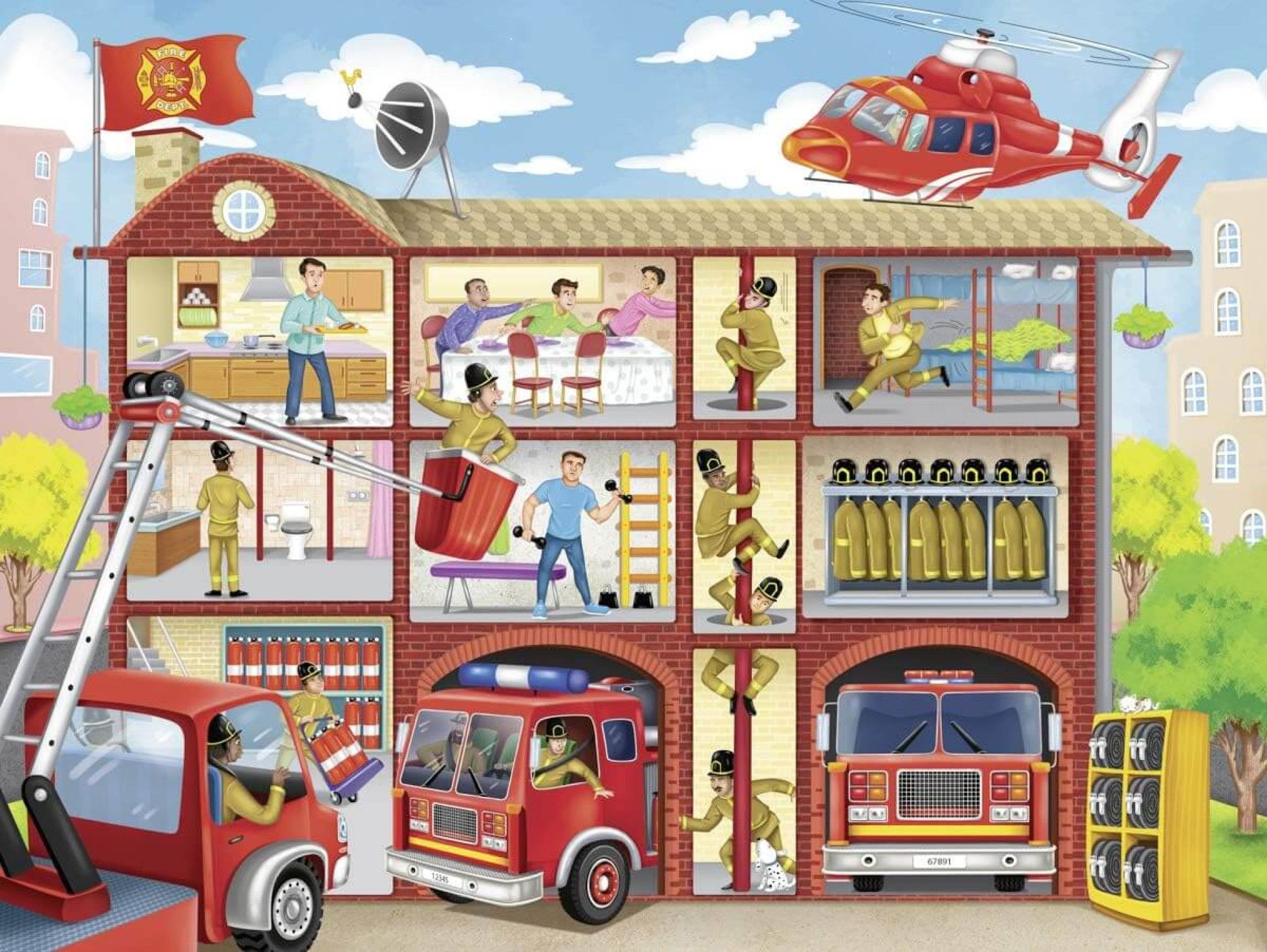 Puzzle Pompieri Salvatori, 100 piese - Ravensburger 2