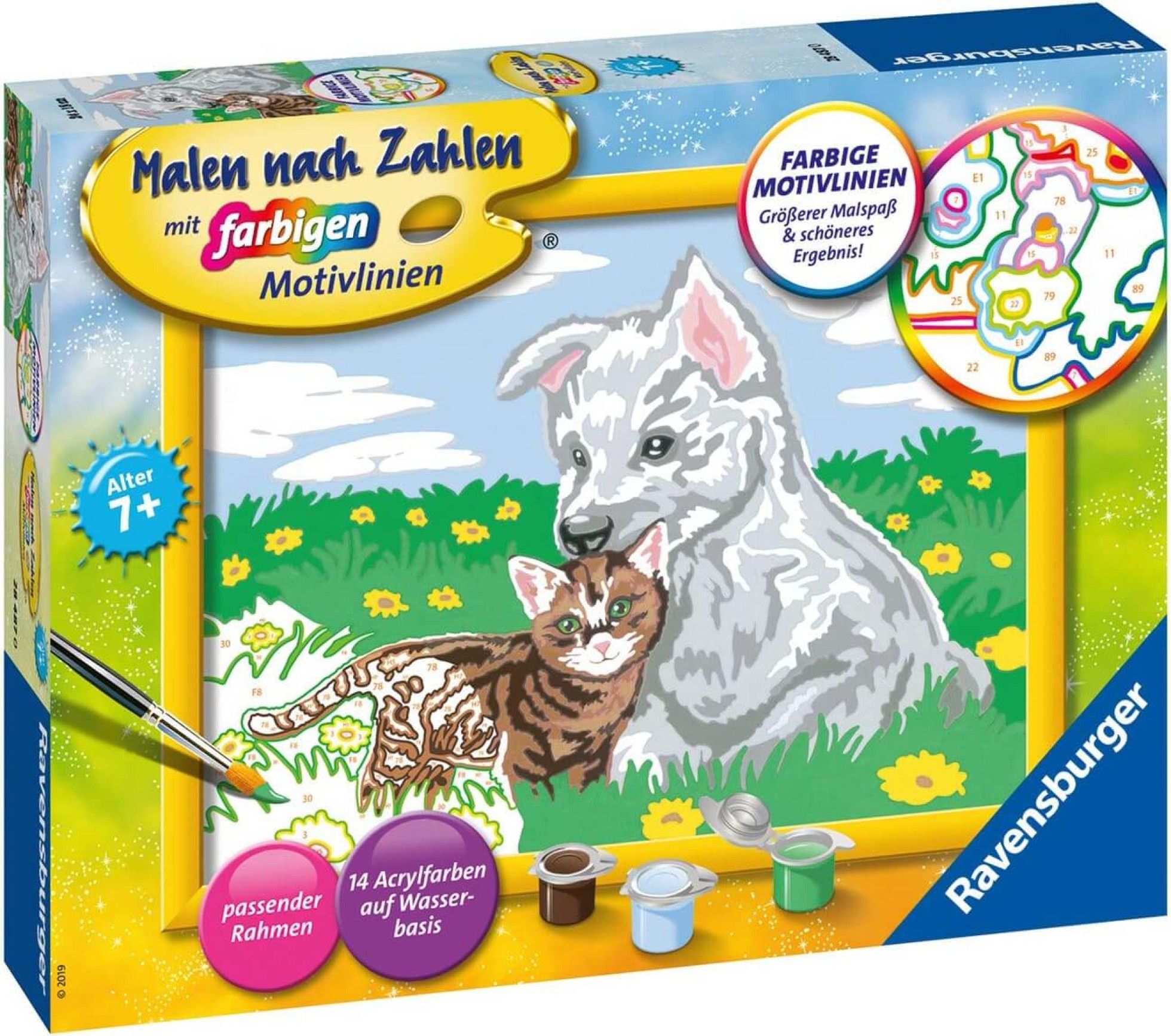 Pictura pe numere Pisicuta si Catel - Ravensburger 1