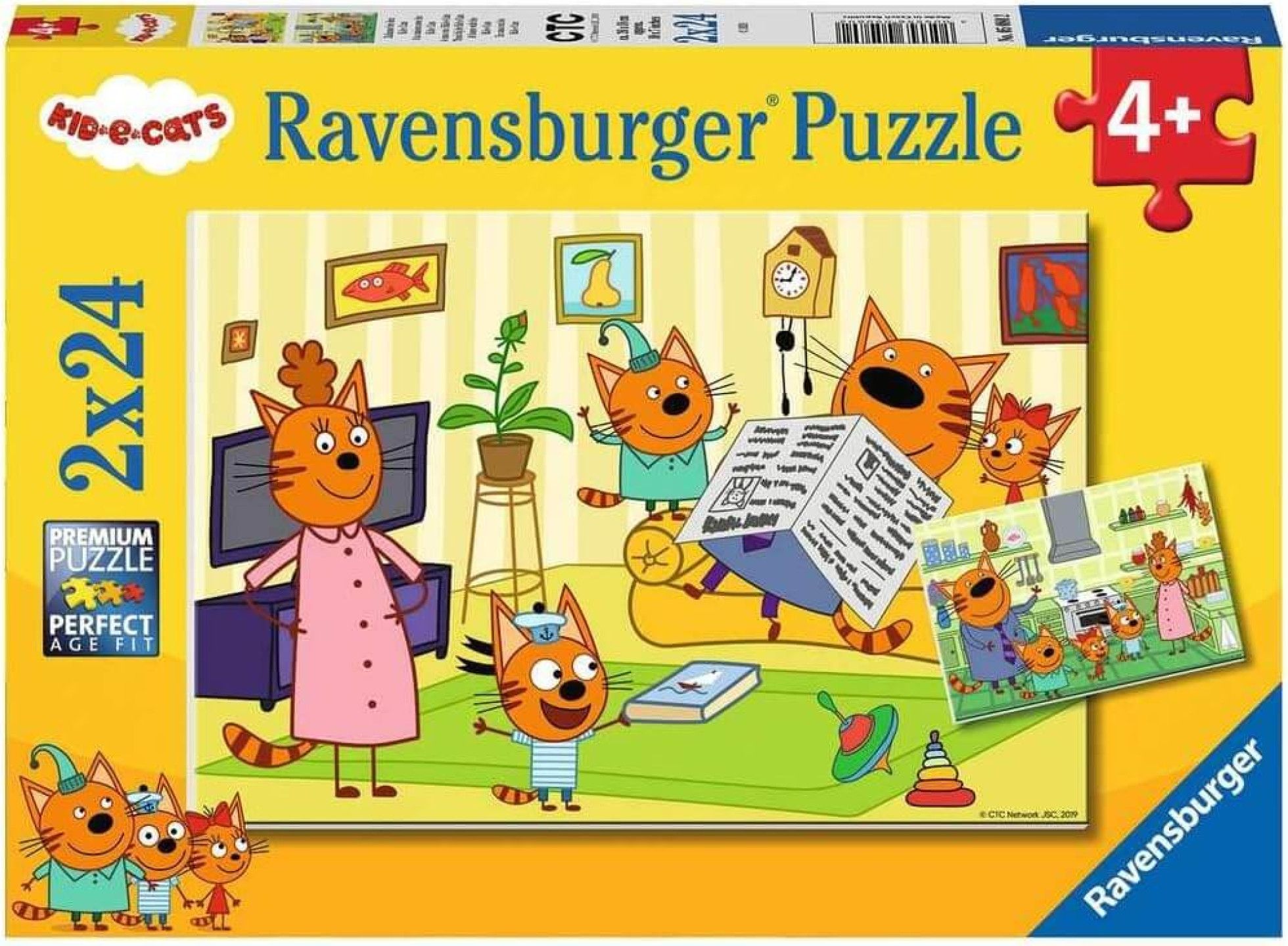 Puzzle Pisicutele Mititele Kid-e-Cats, 2x24 piese - Ravensburger 1