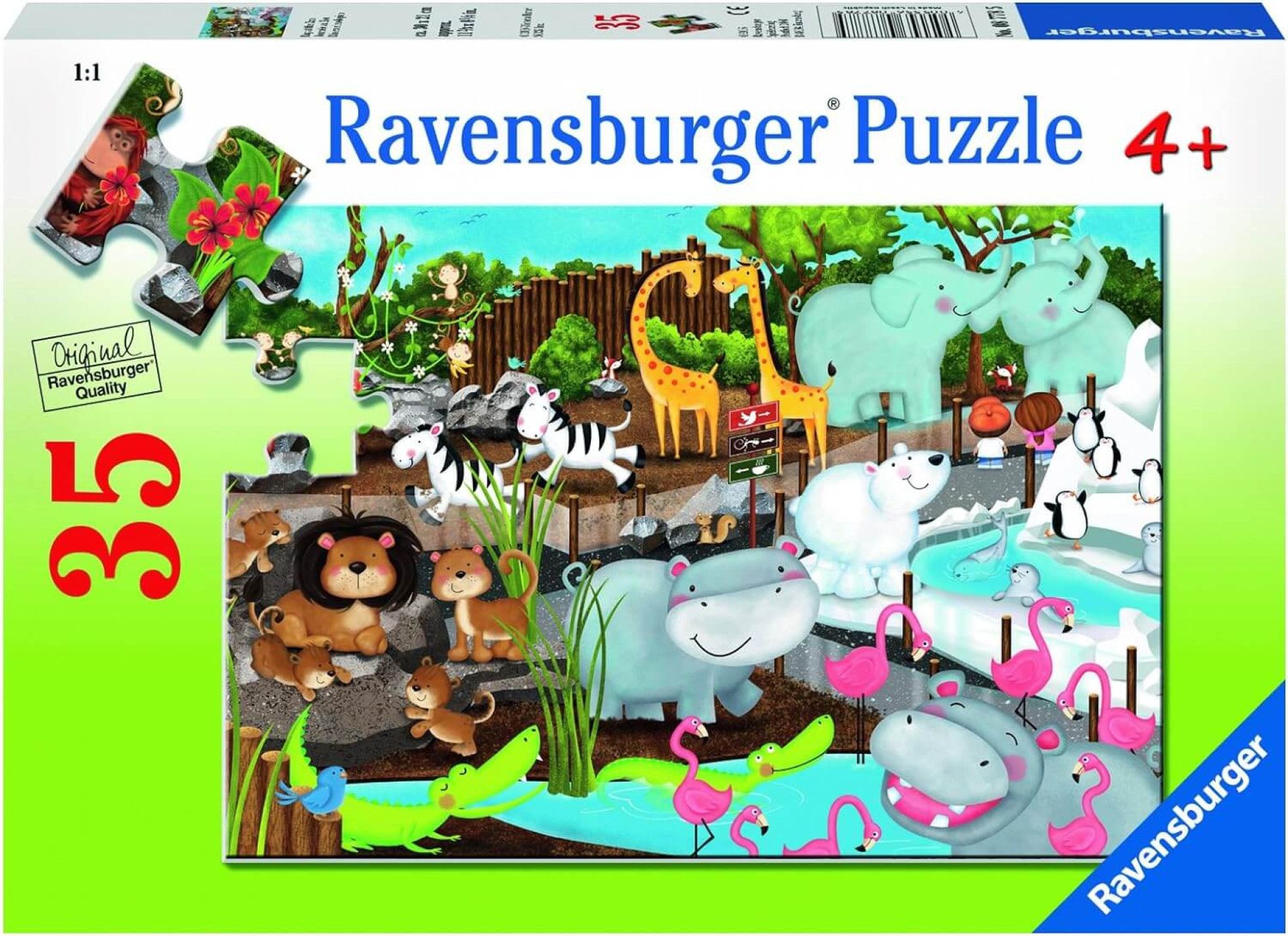 Puzzle Animale de la Zoo, 35 piese - Ravensburger 1