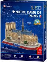 Puzzle 3D LED Note Dame 149 piese - CubicFun