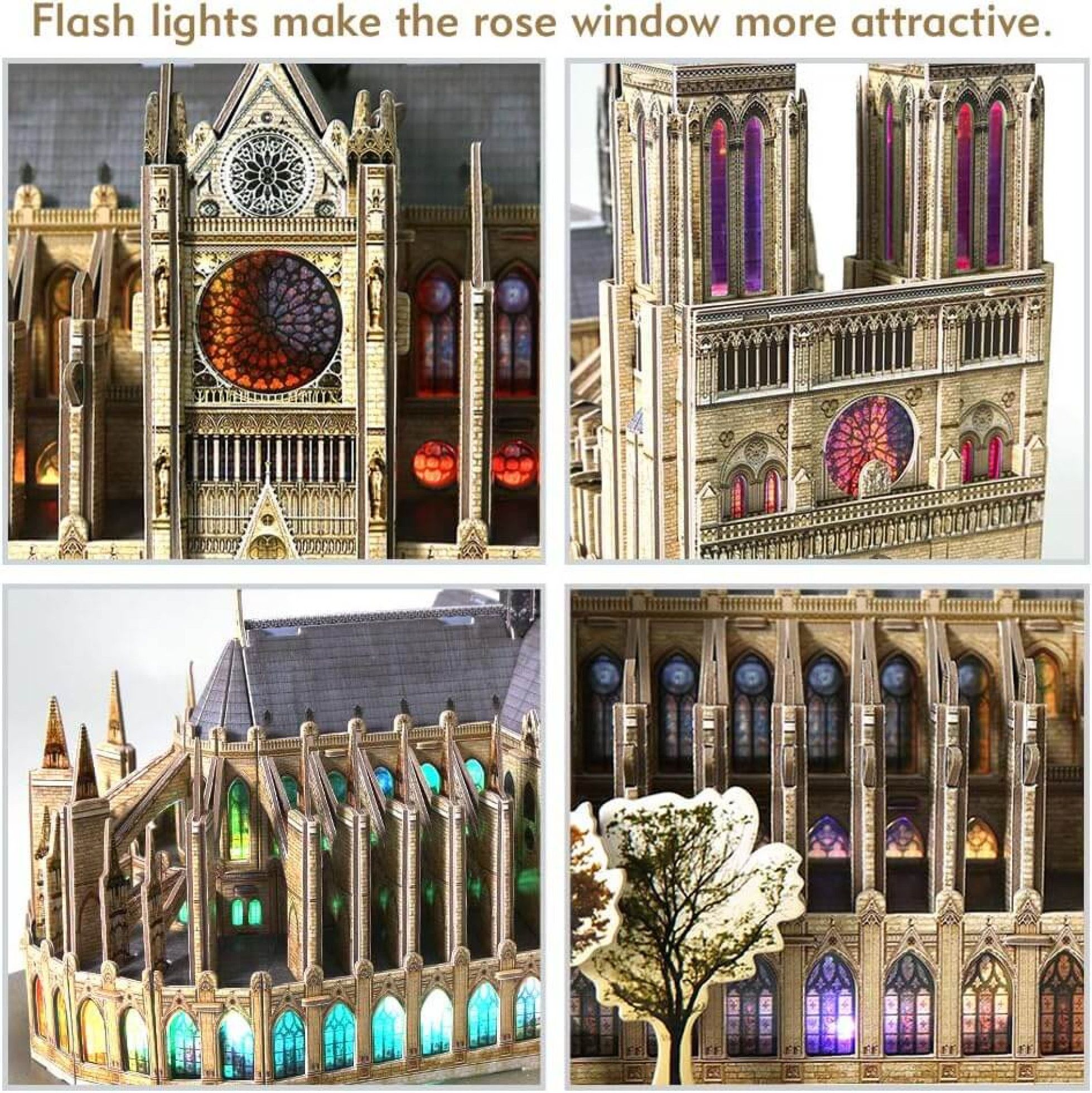 Puzzle 3D LED Note Dame 149 piese - CubicFun 5