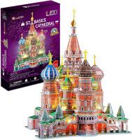 Puzzle 3D LED catedrala St. Basil 224 piese - CubicFun