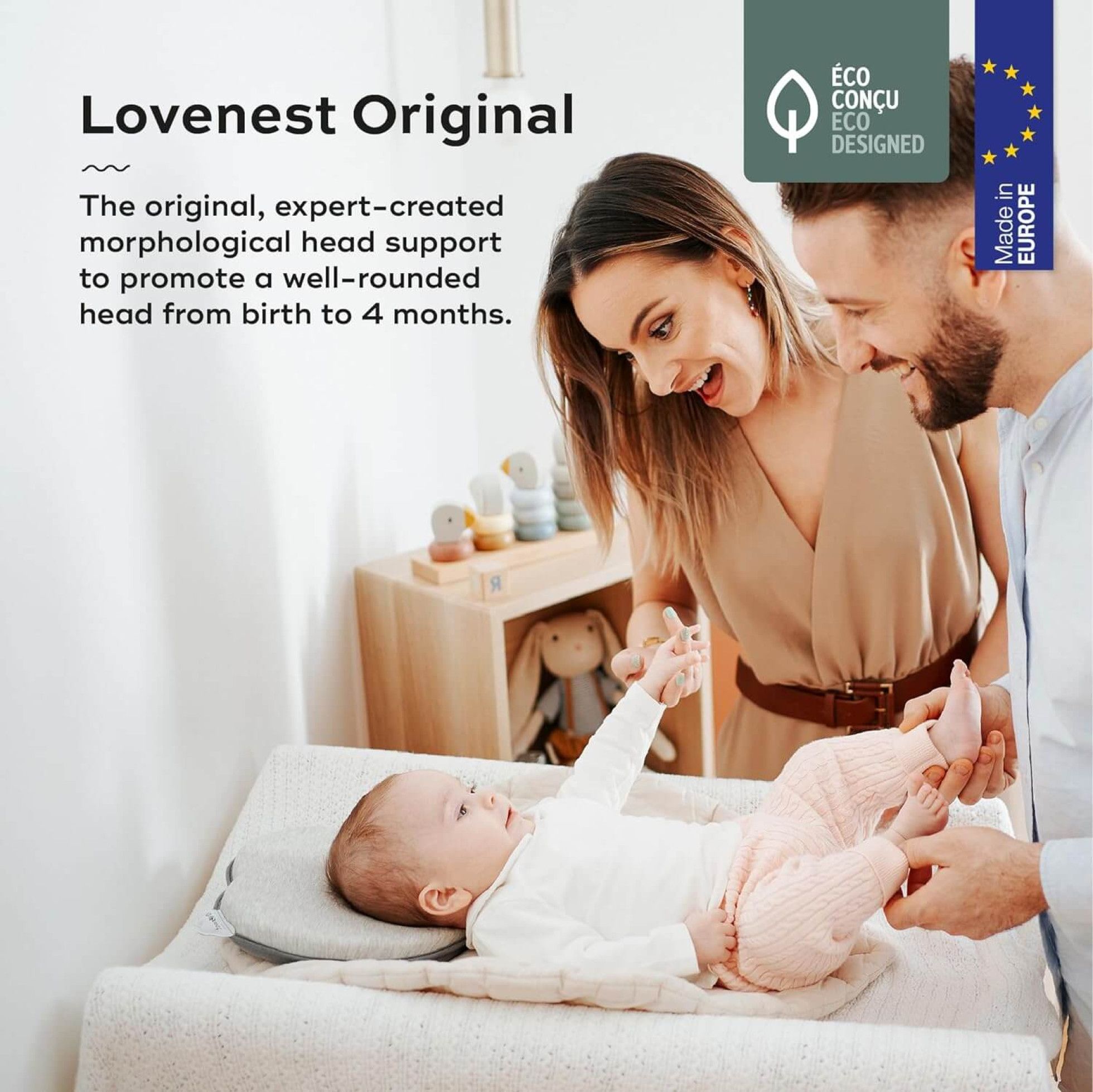 Perna Lovenest Original impotriva plagiocefaliei Gri - Babymoov 3