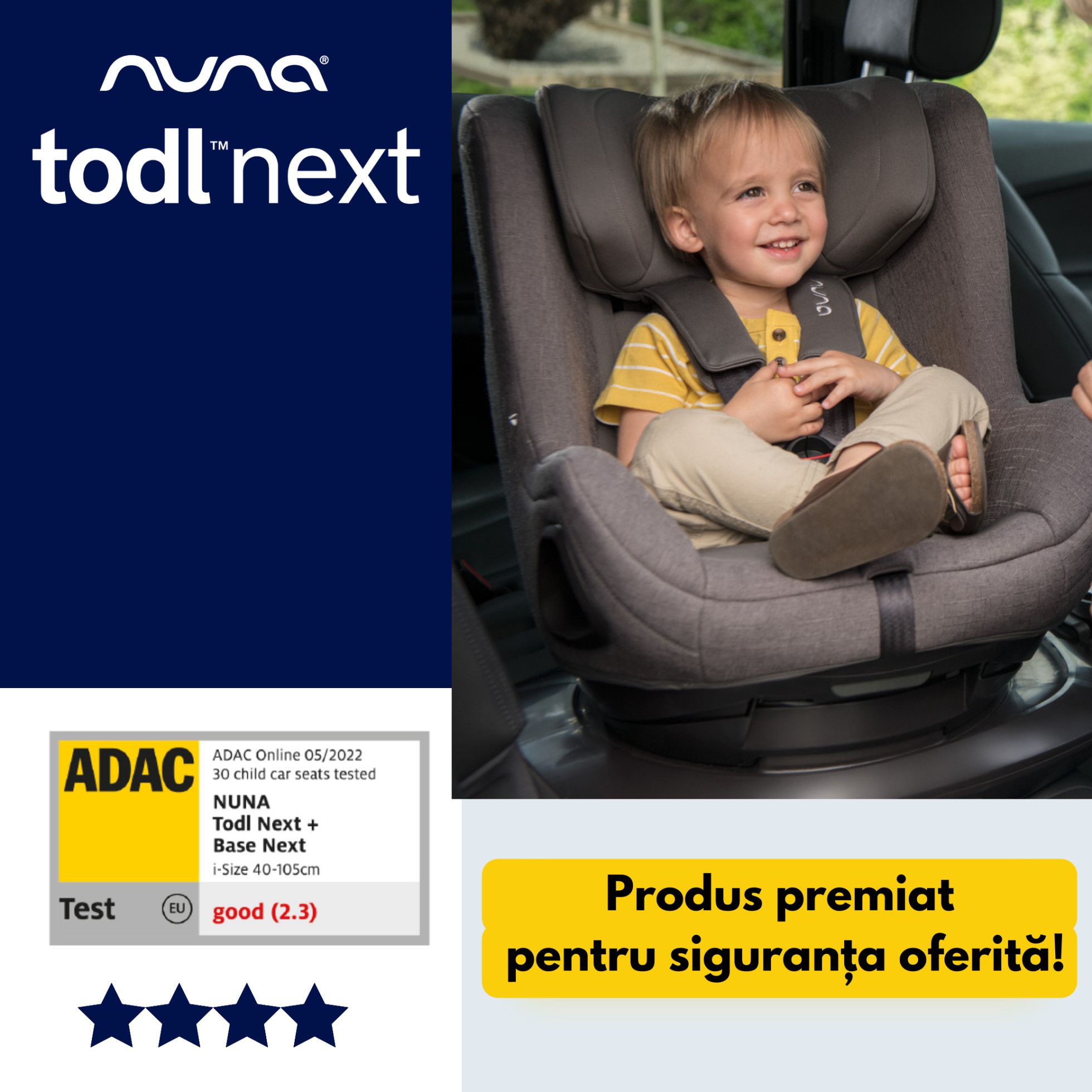 Set Scaun auto rotativ i-Size TODL next Caviar + Baza isofix BASE next i-Size pentru TODL next - Nuna 10
