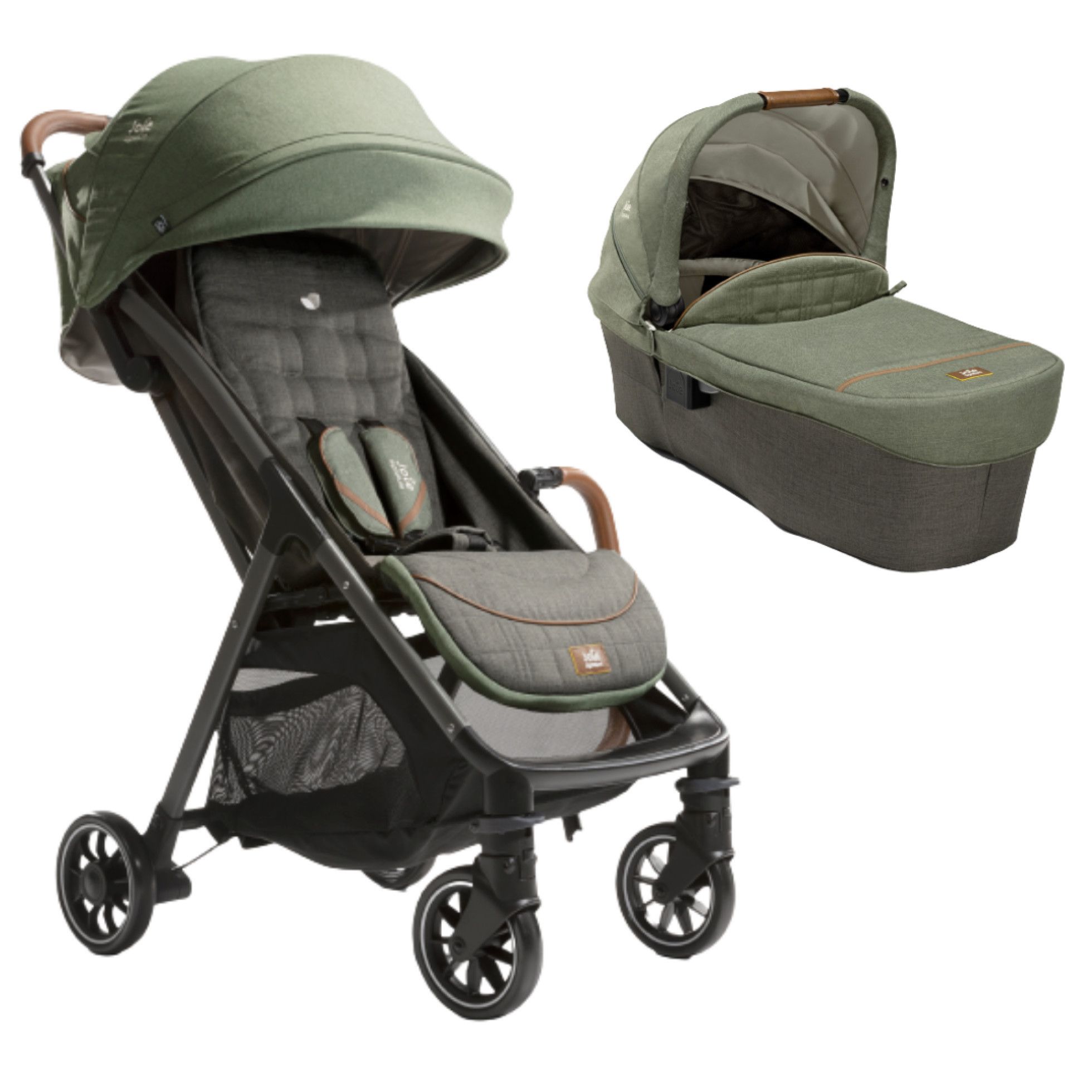 Carucior pentru copii ultracompact 2 in 1 Parcel Signature Pine (Carucior Parcel Pine + Landou Ramble XL Pine) - Joie 1