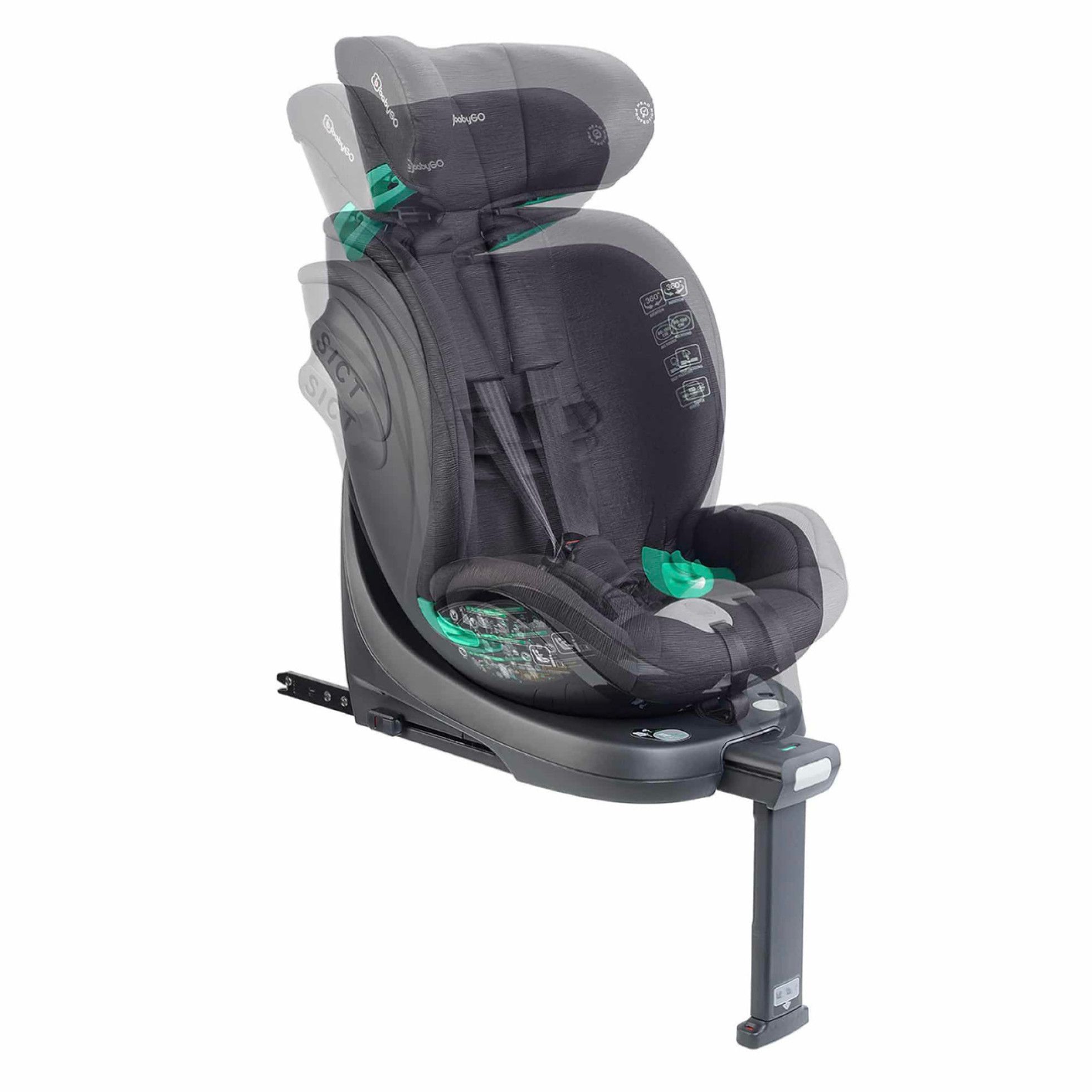Scaun auto rotativ Prime 360 Black - Babygo 6